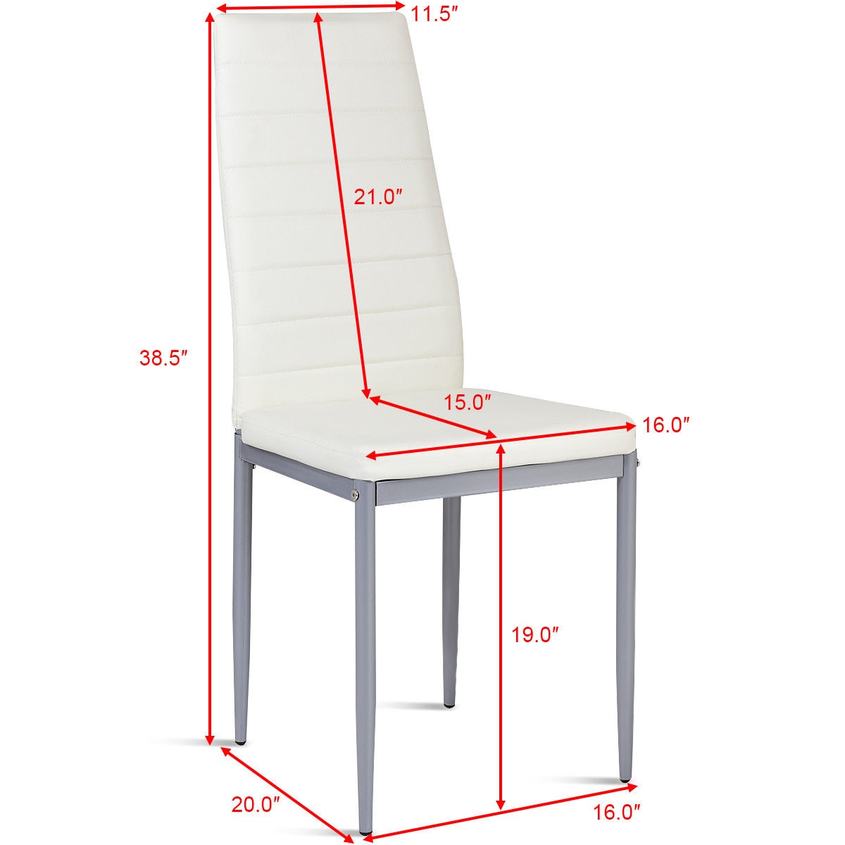 SkandiShop Set of 4 Pu Leather Dining Chairs